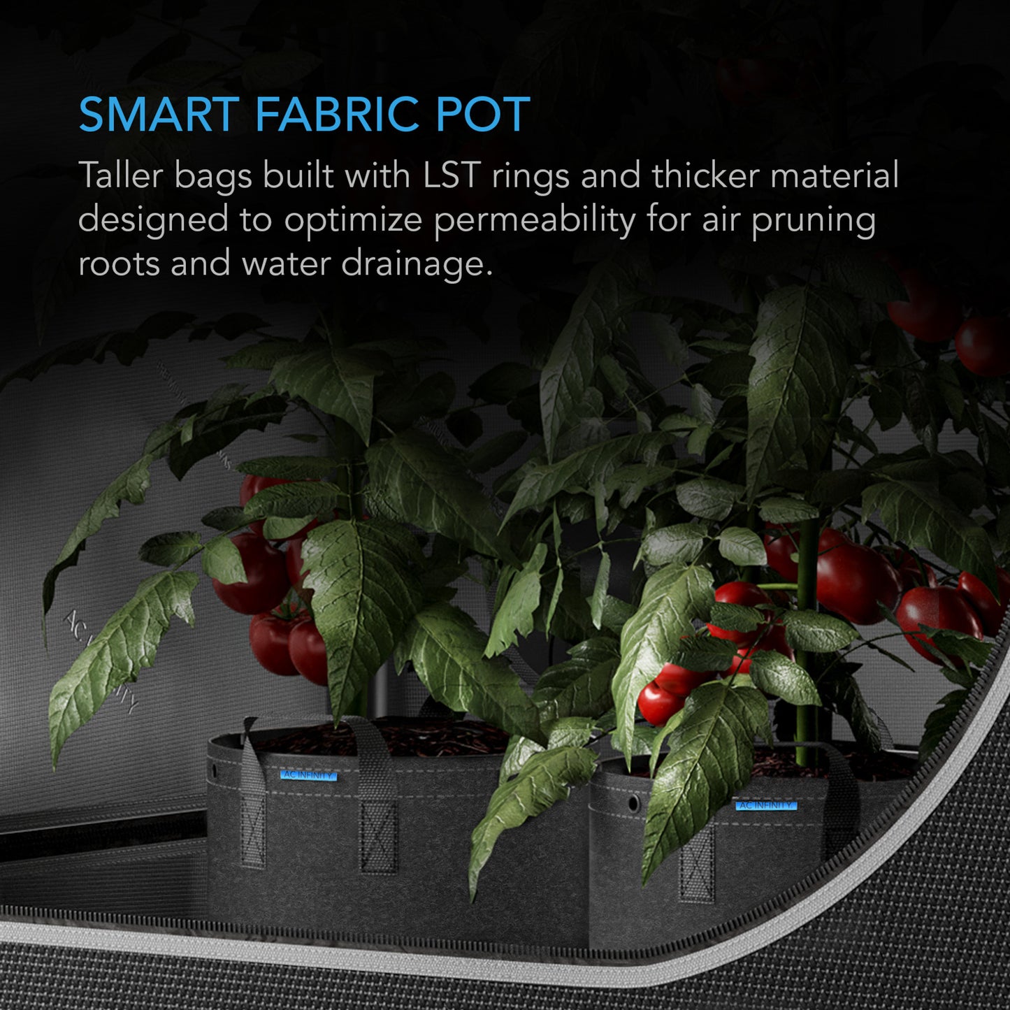 AC INFINITY HEAVY DUTY FABRIC POTS, 1GALLON
