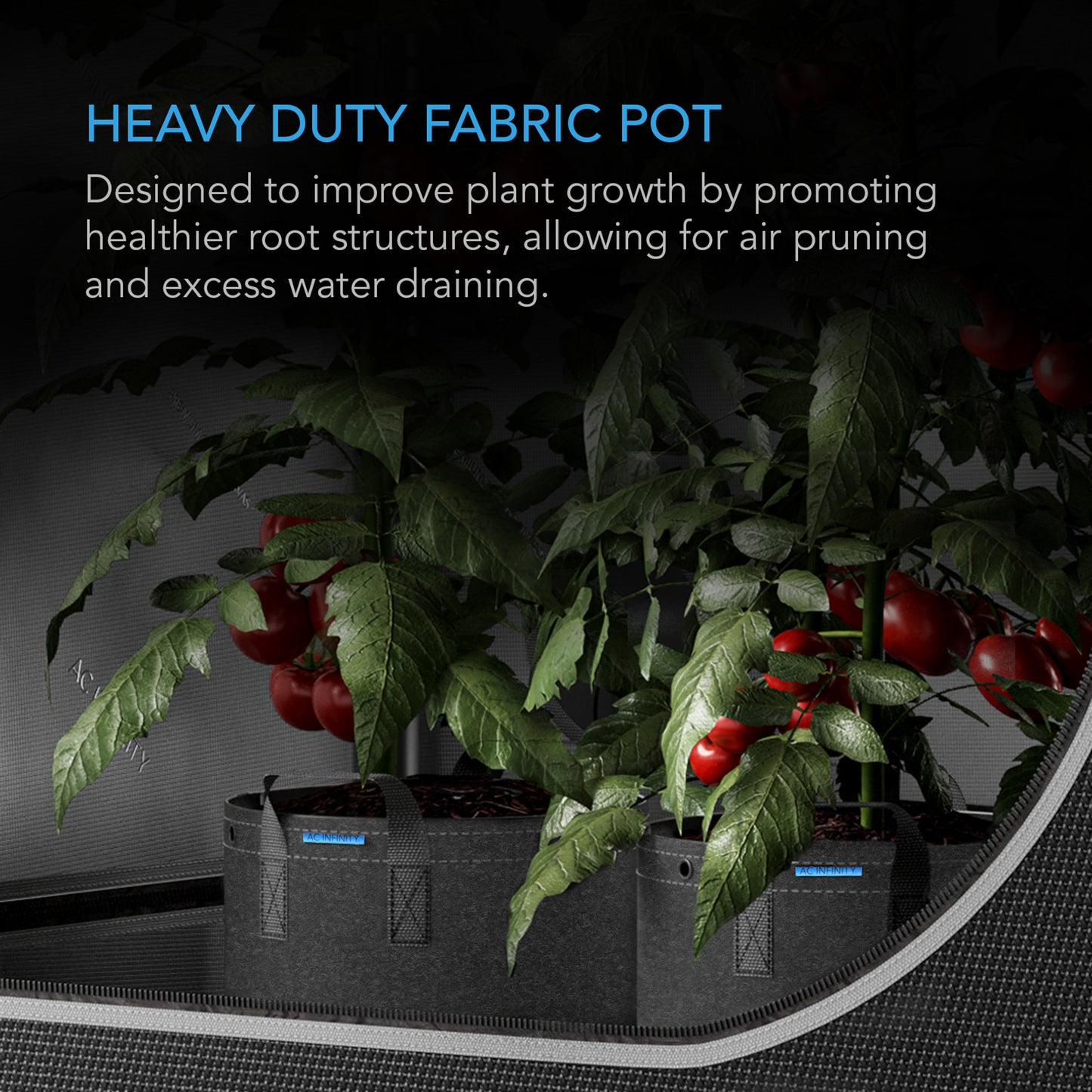 AC INFINITY HEAVY DUTY FABRIC POTS, 7 GALLON