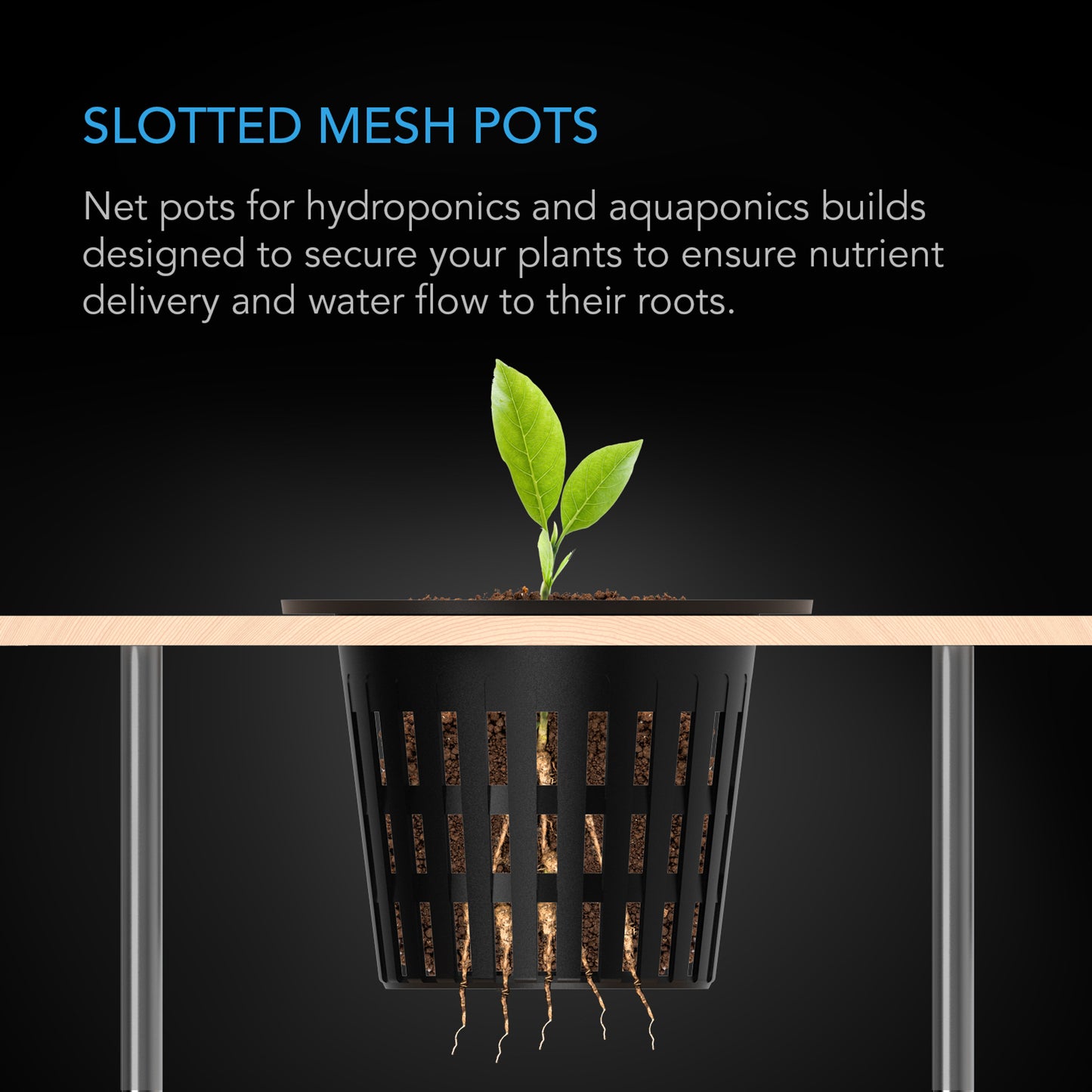 AC INFINITY MESH NET CUPS, SLOTTED POTS WITH WIDE LIPS, 3-INCH