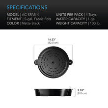 Ac Infinity SELF-WATERING FABRIC POT BASE, 4-PACK