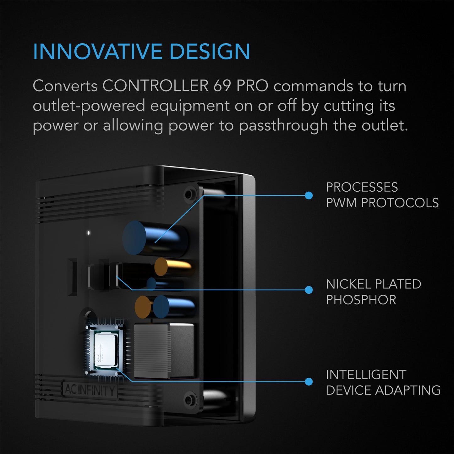 AC INFINITY UIS CONTROL PLUG, FOR OUTLET-POWERED EQUIPMENT